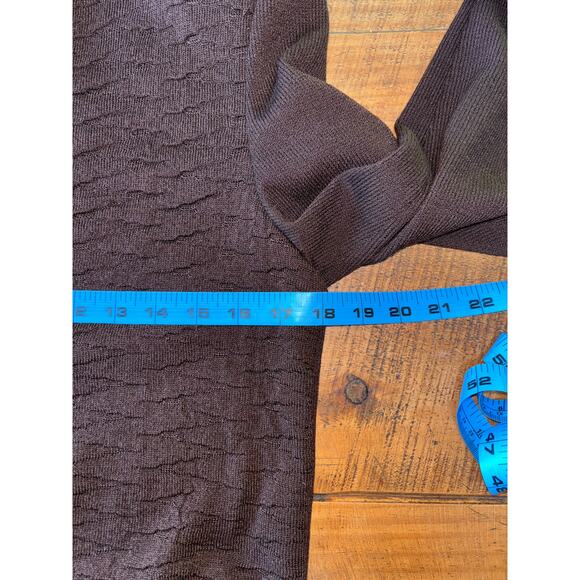 Womens St. John Brown‎ Textured Pique Knit Full Zip Cardigan Sweater Buttons 6 - Picture 8 of 10